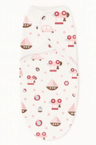 صورة Pixie - Wheels And Waves Print Swaddle Wrap Blanket