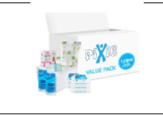 صورة Pixie - Changing Mats 120 + Bibs 120 + Breast Pad 90 + Wipes 36pcs x 5 + Nappy Bag 120 Bags