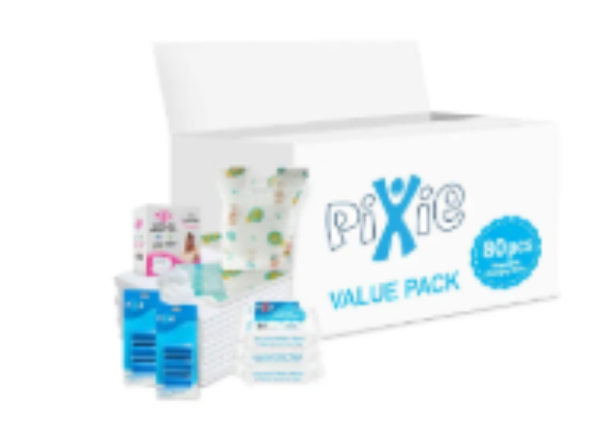 صورة Pixie - Changing Mats 60 + Bibs 60 + Breast Pad 60 + Wipes 36pcs x 3 + Nappy Bag 120 Bags
