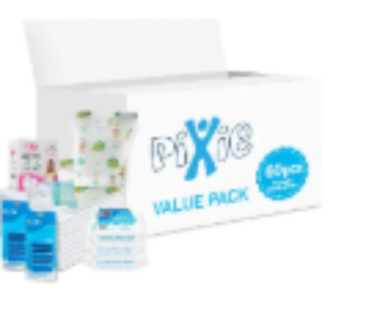 صورة Pixie - Changing Mats 60 + Bibs 60 + Breast Pad 60 + Wipes 36pcs x 3 + Nappy Bag 120 Bags