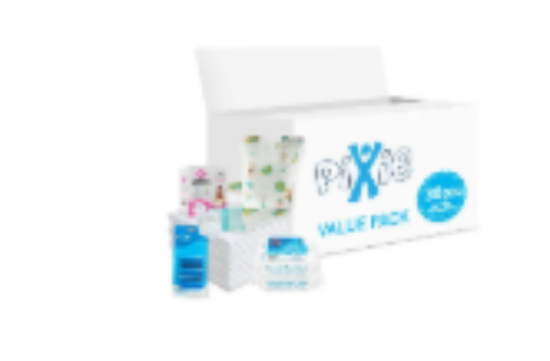 صورة Pixie - Changing Mats 30 + Bibs 30 + Breast Pad 30 + Wipes 36pcs x 2 + Nappy Bag 60 Bags