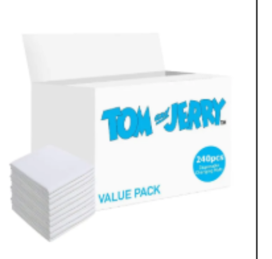 صورة Tom&Jerry Disposable Changing Mats, 240 Counts - White