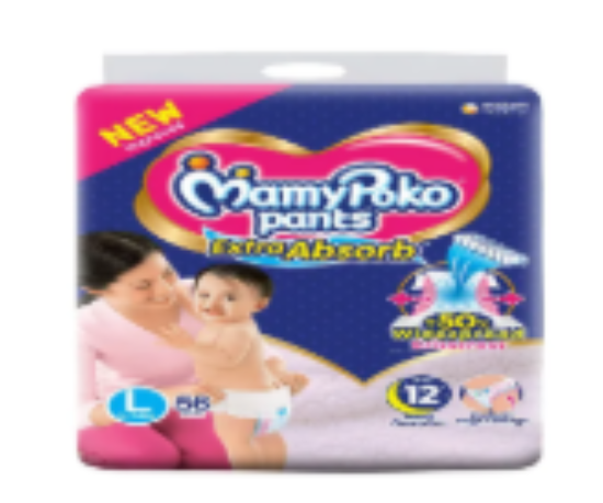 صورة MamyPoko - Extra Absorb Diaper Size L56 9-14kg - 56pcs