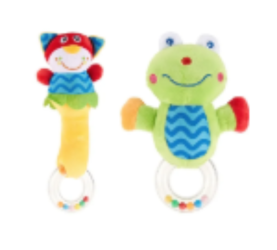 صورة Pixie Baby Cat Rattle Toy + Frog Rattle Toy