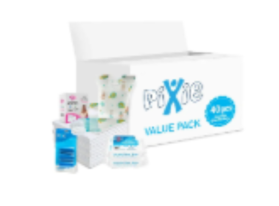 صورة Pixie - Changing Mats 30 + Bibs 30 + Breast Pad 30 + Wipes 36pcs x 2 + Nappy Bag 60 Bags