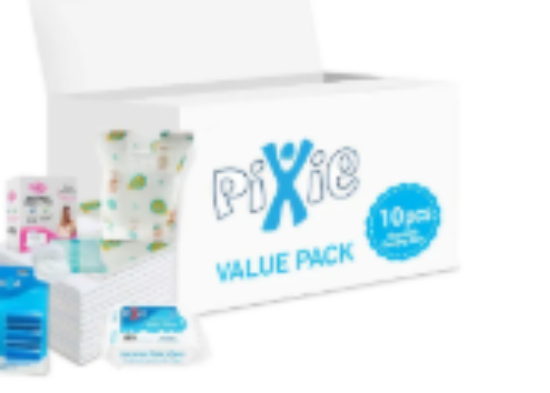 صورة Pixie - Changing Mats 10 + Bibs 10 + Breast Pad 30 + Wipes 36pcs