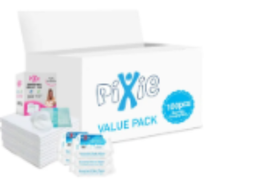 صورة Pixie - Changing Mats 80 + Breast Pad 90 + Wipes 36pcs x 3