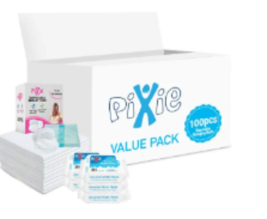 صورة Pixie - Changing Mats 10 + Breast Pad 30 + Wipes 36pcs