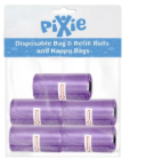 صورة Pixie - Disposable Dispenser Refills Bags - Pack of 5 - Purple