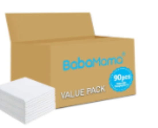 صورة BabaMama Disposable Changing Mats, 90 Counts-White