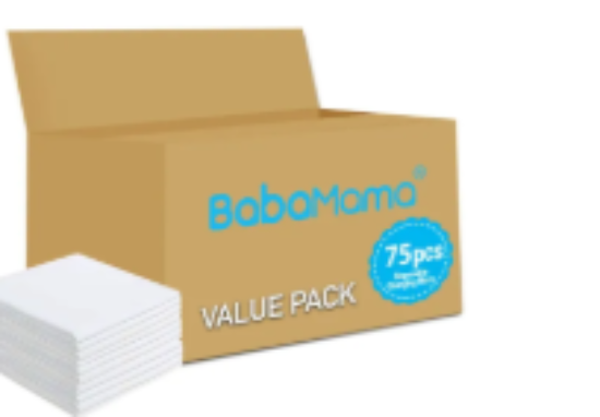 صورة BabaMama Disposable Changing Mats, 75 Counts-White