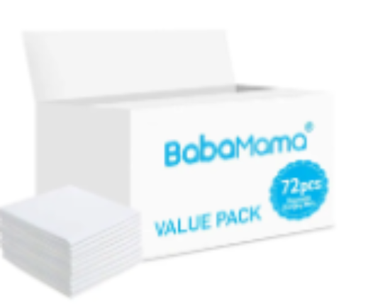 صورة BabaMama Disposable Changing Mats, 72 Counts-White