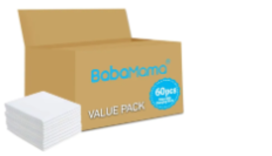 صورة BabaMama Disposable Changing Mats, 60 Counts-White