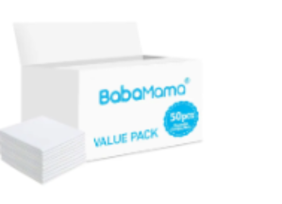 صورة BabaMama Disposable Changing Mats, 50 Counts-White