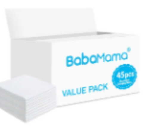 صورة BabaMama Disposable Changing Mats, 45 Counts-White