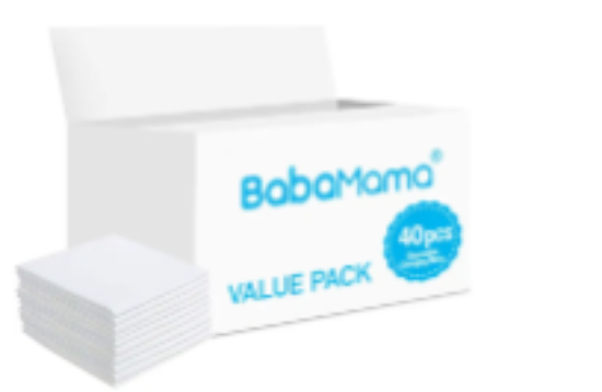 صورة BabaMama Disposable Changing Mats, 40 Counts-White