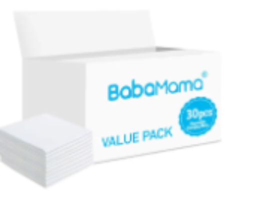 صورة BabaMama Disposable Changing Mats, 30 Counts-White