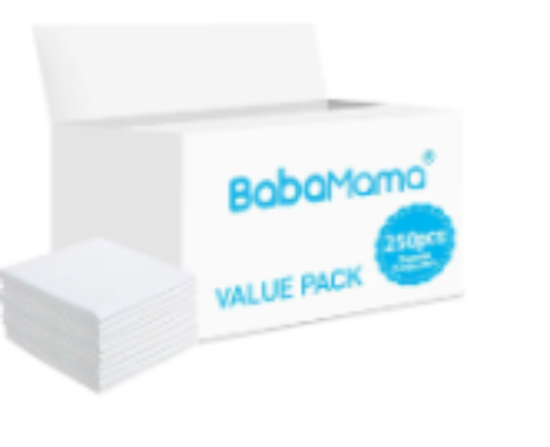 صورة BabaMama Disposable Changing Mats, 250 Counts-White