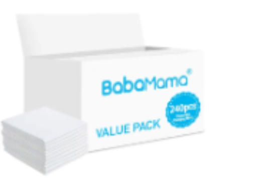 صورة BabaMama Disposable Changing Mats, 240 Counts-White