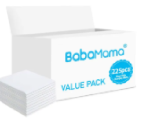 صورة BabaMama Disposable Changing Mats, 225 Counts-White