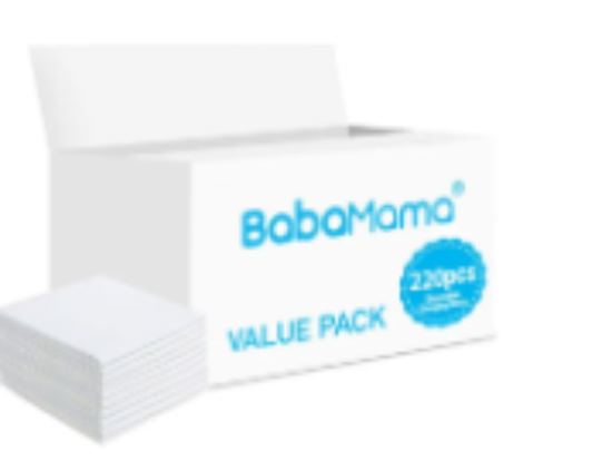 صورة BabaMama Disposable Changing Mats, 220 Counts-White