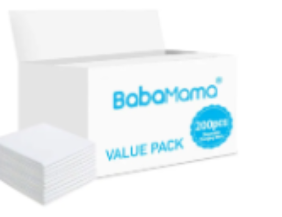 صورة BabaMama Disposable Changing Mats, 200 Counts-White