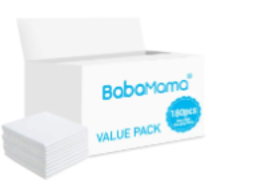 صورة BabaMama Disposable Changing Mats, 180 Counts-White