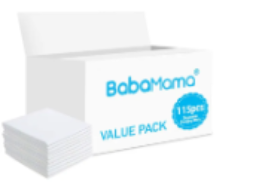 صورة BabaMama Disposable Changing Mats, 115 Counts-White