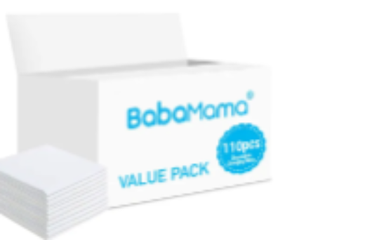 صورة BabaMama Disposable Changing Mats, 110 Counts-White
