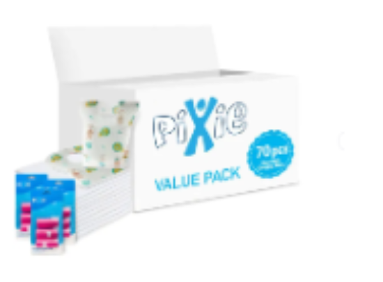 صورة Pixie - Changing Mats 70 + Bib 70 + Pack Of 3 Refill Pink 180 Nappy Bags