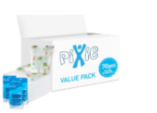 صورة Pixie - Changing Mats 70 + Bib 70 + Pack Of 3 Refill Blue 180 Nappy Bags