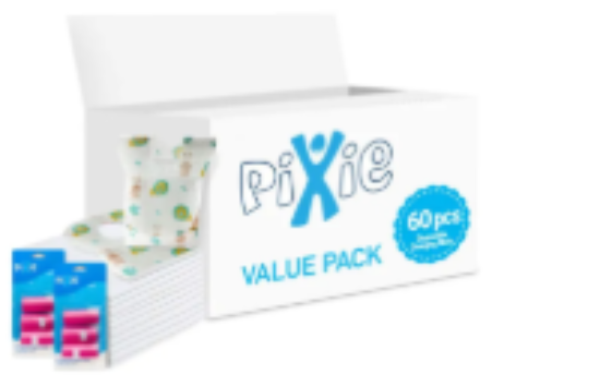 صورة Pixie - Changing Mats 60 + Bib 60 + Pack Of 2 Refill Pink 120 Nappy Bags