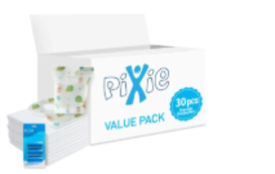 صورة Pixie - Changing Mats 30 + Bib 30 + Pack Of 1 Refill Blue 60 Nappy Bags