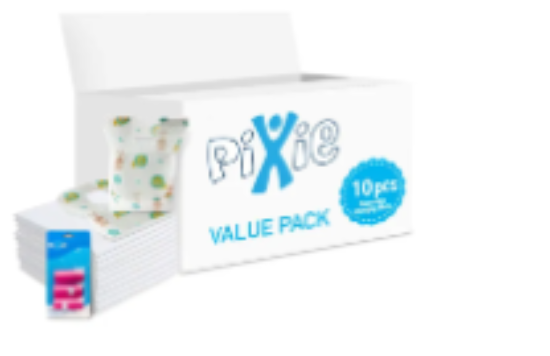 صورة Pixie - Changing Mats 10 + Bib 10 + Pack Of 1 Refill Pink 60 Nappy Bags
