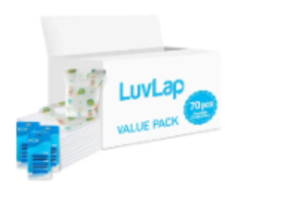 صورة Luvlap - Changing Mats 70 + Pixie - Bib 70 + Pack Of 3 Refill Blue 180 Nappy Bags