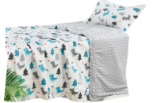 صورة Pixie - Dino Printed Organic Cotton Quilted Blanket