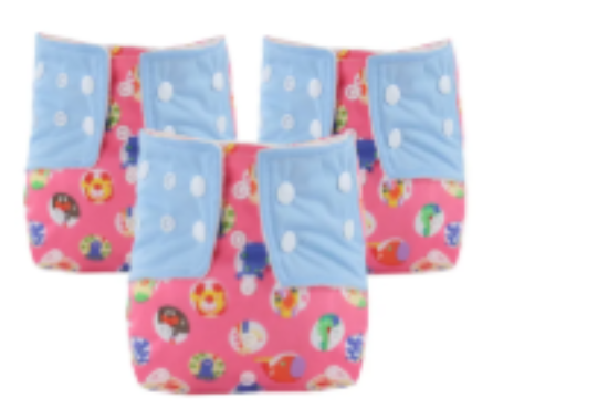 صورة Babamama - Baby Reusable Swim Diapers - Pink - Pack of 3