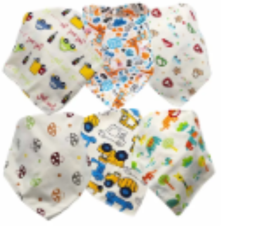 صورة Pixie - Baby Cotton Jungle Triangle Bandana - Pack Of 6