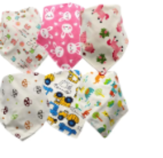 صورة Pixie - Baby Cotton Mushroom Triangle Bandana - Pack Of 6