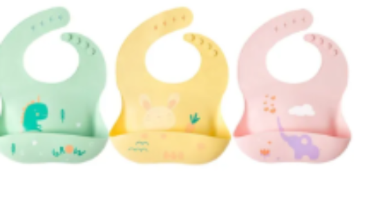 صورة Pixie Baby - Silicone Bibs Pack of 3 - Dinosaur, Bunny, Elephant