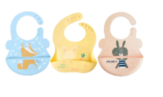 صورة Pixie Baby - Silicone Bibs Pack of 3 - Fox, Bunny, Squirrel
