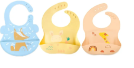 صورة Pixie Baby - Silicone Bibs Pack of 3 - Fox, Bunny, Jerraf
