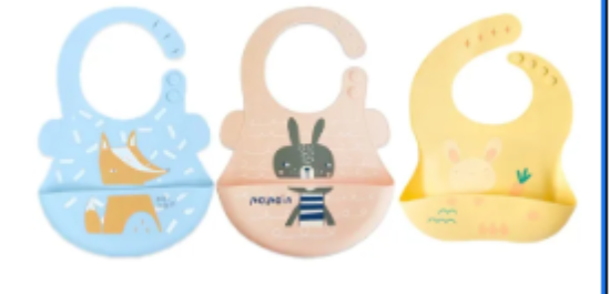 صورة Pixie Baby - Silicone Bibs Pack of 3 - Fox, Squirrel, Bunny