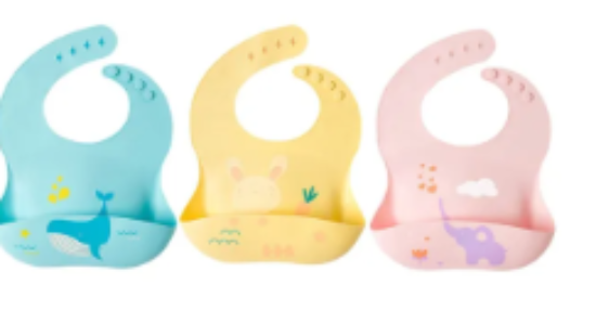 صورة Pixie Baby - Silicone Bibs Pack of 3 - Whale, Bunny, Elephant