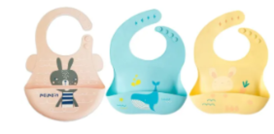 صورة Pixie Baby - Silicone Bibs Pack of 3 - Squirrel, Whale, Bunny