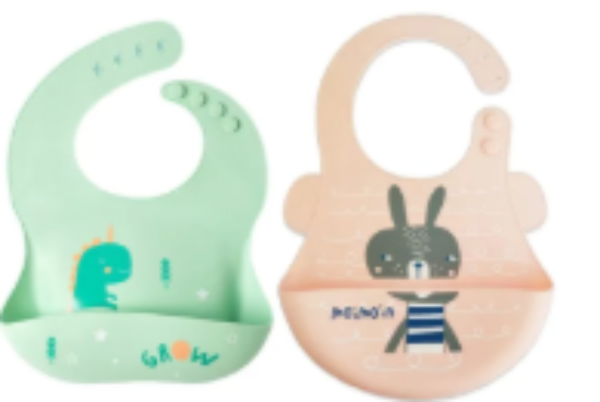 صورة Pixie Baby - Silicone Bibs Pack of 2 - Dinasaur, Squirrel