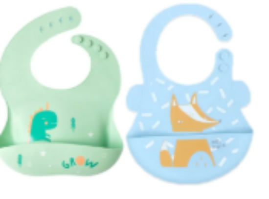 صورة Pixie Baby - Silicone Bibs Pack of 2 - Dinasaur, Fox