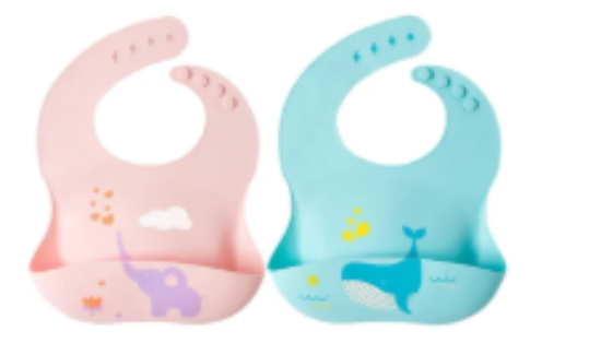 صورة Pixie Baby - Silicone Bibs Pack of 2 - Elephant, Whale