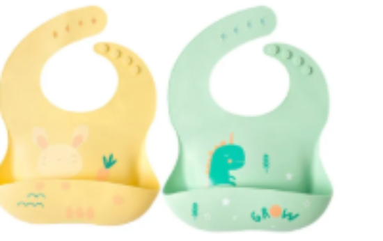 صورة Pixie Baby - Silicone Bibs Pack of 2 - Bunny, Dinosaur