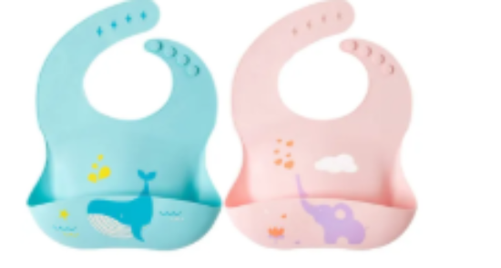 صورة Pixie Baby - Silicone Bibs Pack of 2 - Whale, Elephant